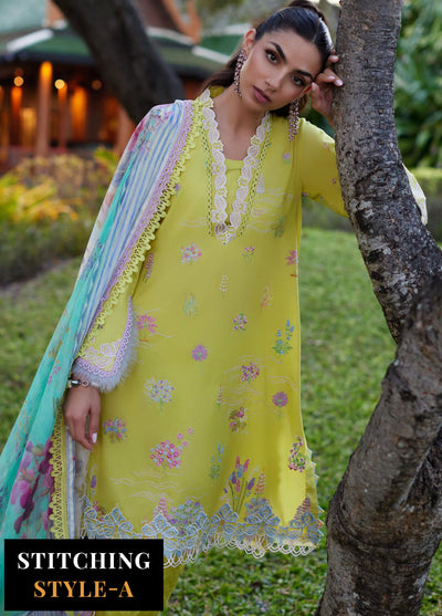 Suay by Farah Talib Luxury Lawn Unstitched Collection 2024 FTA 09 Kelaya Kiwi