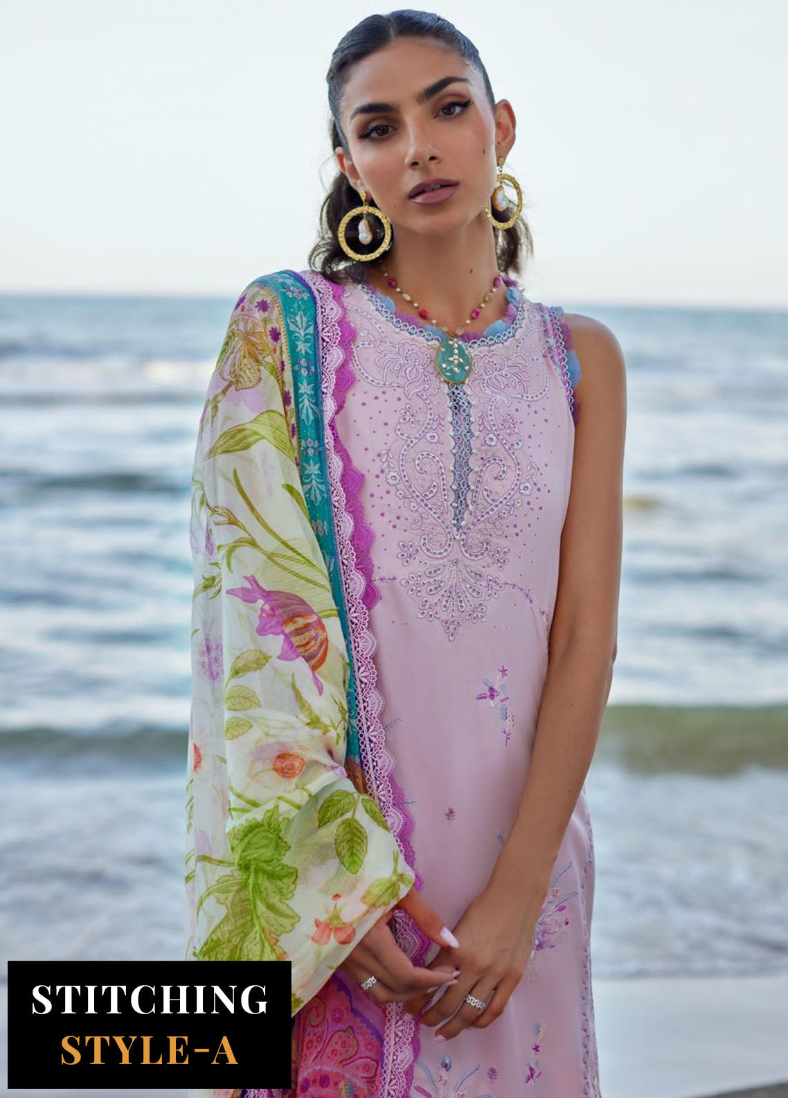 Suay by Farah Talib Luxury Lawn Unstitched Collection 2024 FTA 10 Izumi Pink