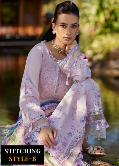 Suay by Farah Talib Luxury Lawn Unstitched Collection 2024 FTA 10 Izumi Pink