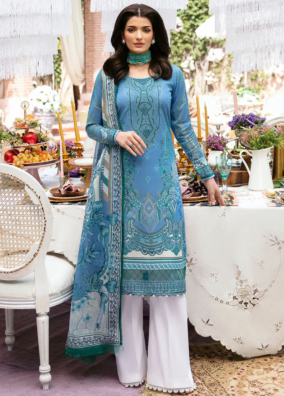 Summer Glow by Gulaal Unstitched Lawn Collection 2024 Vol-3 D-07 Elaine