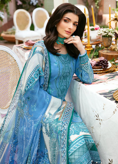 Summer Glow by Gulaal Unstitched Lawn Collection 2024 Vol-3 D-07 Elaine