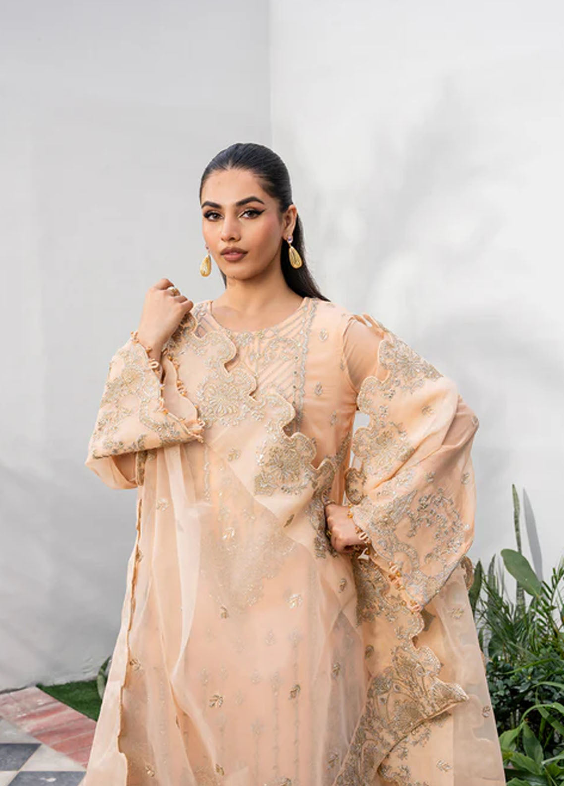 Tarz by Freesia Premium Embroidered Chiffon Suits Unstitched 3 Piece FRE25T FW-40049 Radin