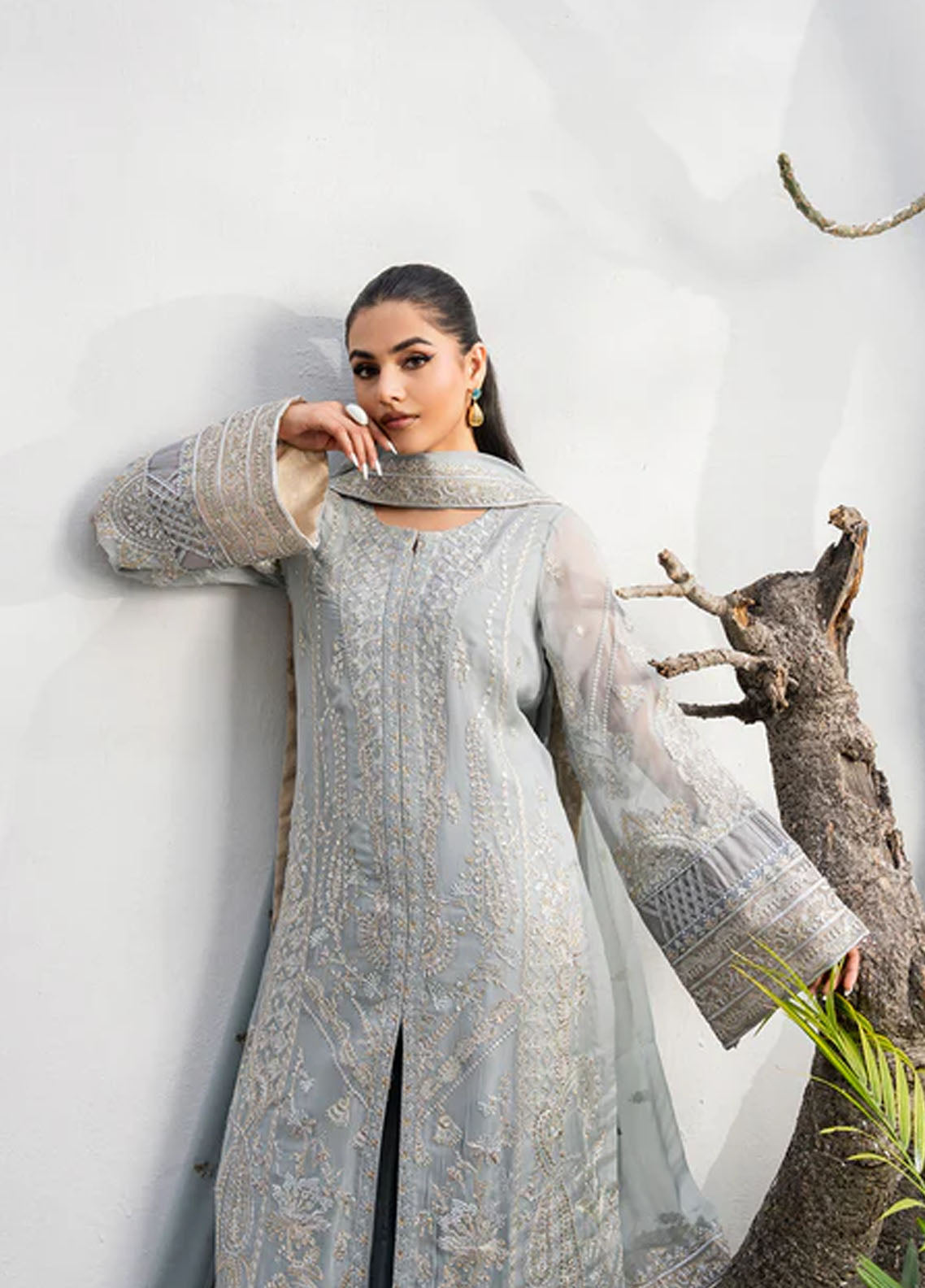 Tarz by Freesia Premium Embroidered Chiffon Suits Unstitched 3 Piece FRE25T FW-40047 Janan