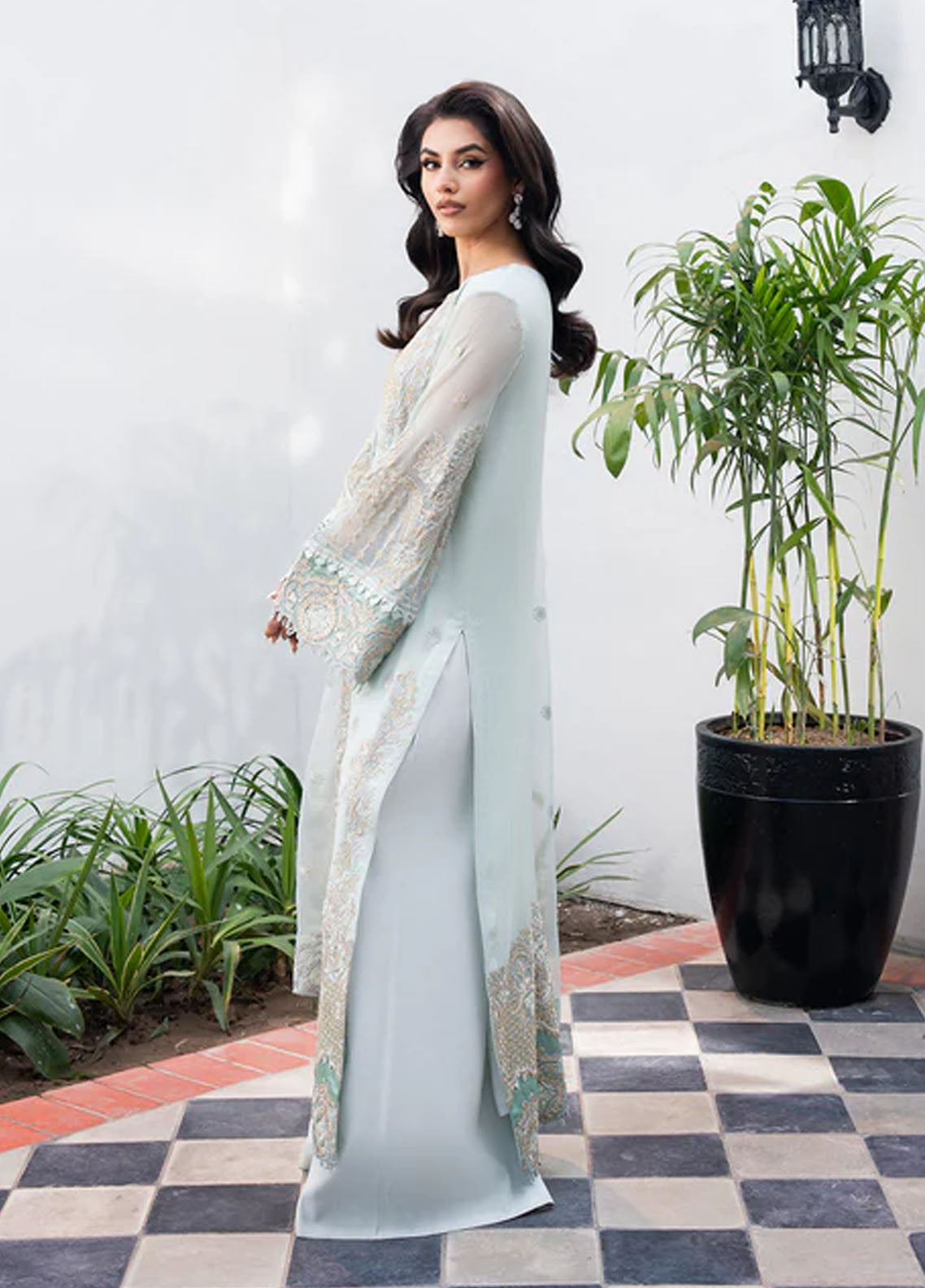 Tarz by Freesia Premium Embroidered Chiffon Suits Unstitched 3 Piece FRE25T FW-40046 Tiam