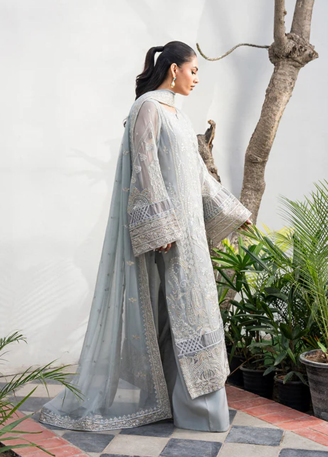 Tarz by Freesia Premium Embroidered Chiffon Suits Unstitched 3 Piece FRE25T FW-40047 Janan