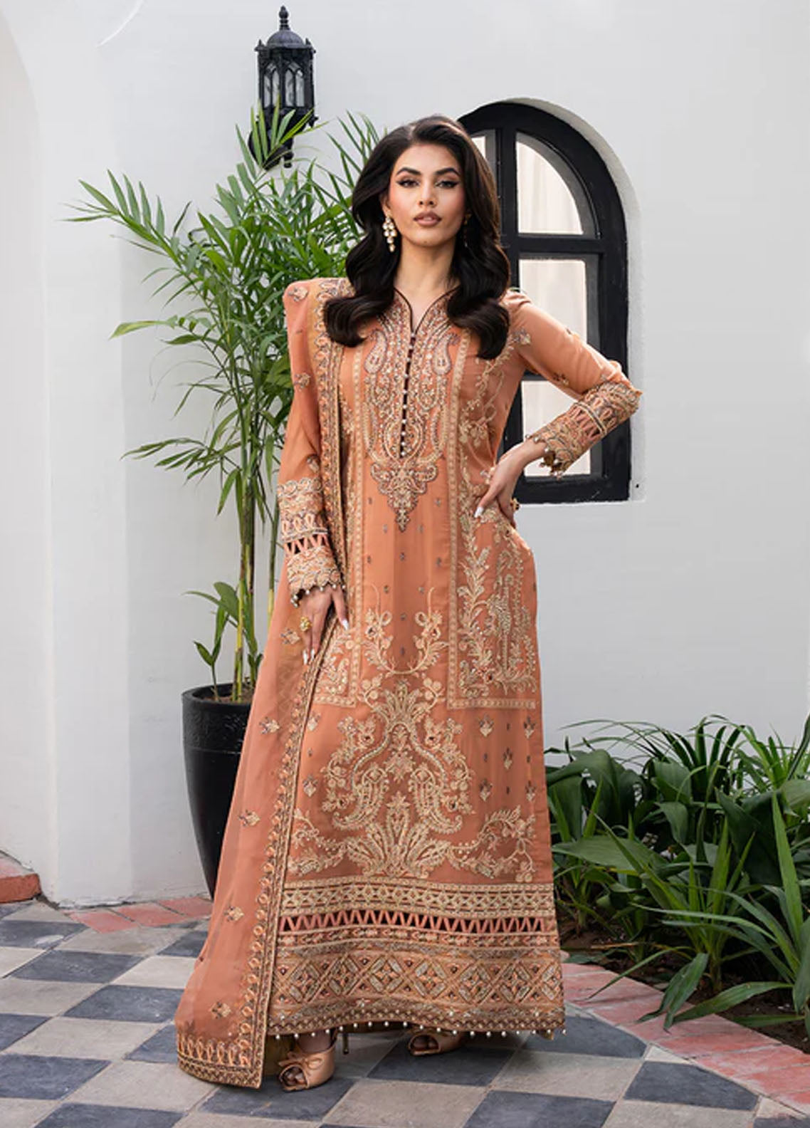 Tarz by Freesia Premium Embroidered Chiffon Suits Unstitched 3 Piece FRE25T FW-40041 Ilas