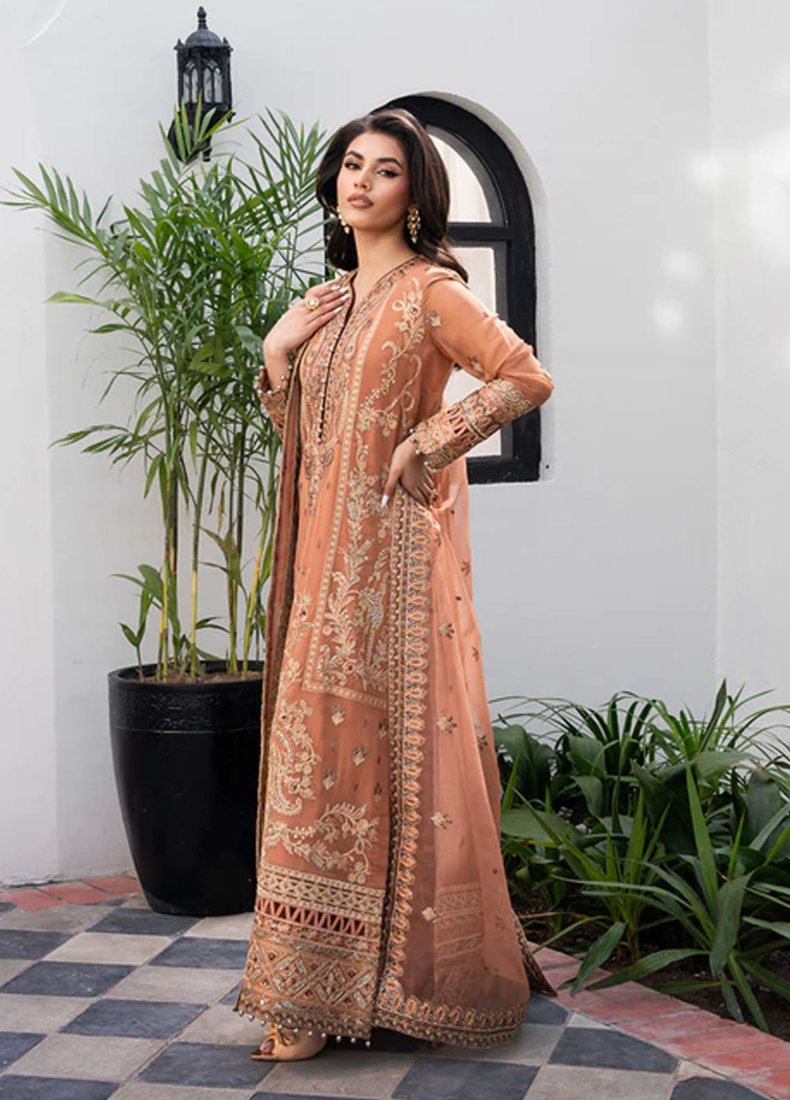 Tarz by Freesia Premium Embroidered Chiffon Suits Unstitched 3 Piece FRE25T FW-40041 Ilas