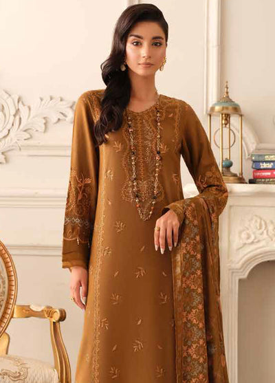 Tehzeeb By Riaz Arts Embroidered Leather Peach Suit Unstitched 3 Piece RA24W TL-277 - Winter Collection