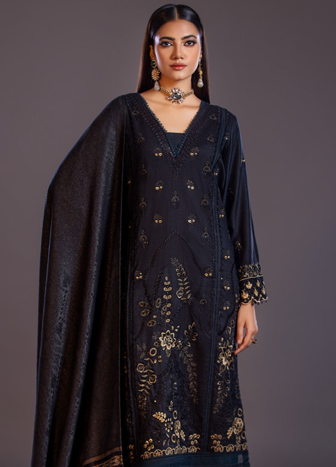 Tehzeeb by Riaz Arts Embroidered Leather Peach Collection 2024 TL-222