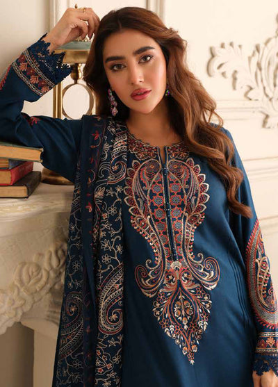 Tehzeeb By Riaz Arts Embroidered Leather Peach Suit Unstitched 3 Piece RA24W TL-274 - Winter Collection