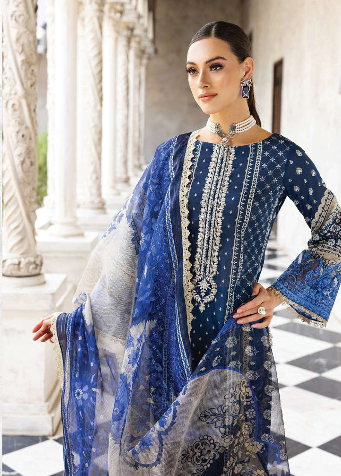 Tahra By Zainab Chottani Unstitched Lawn Collection 2023 Celestial Bliss 9B