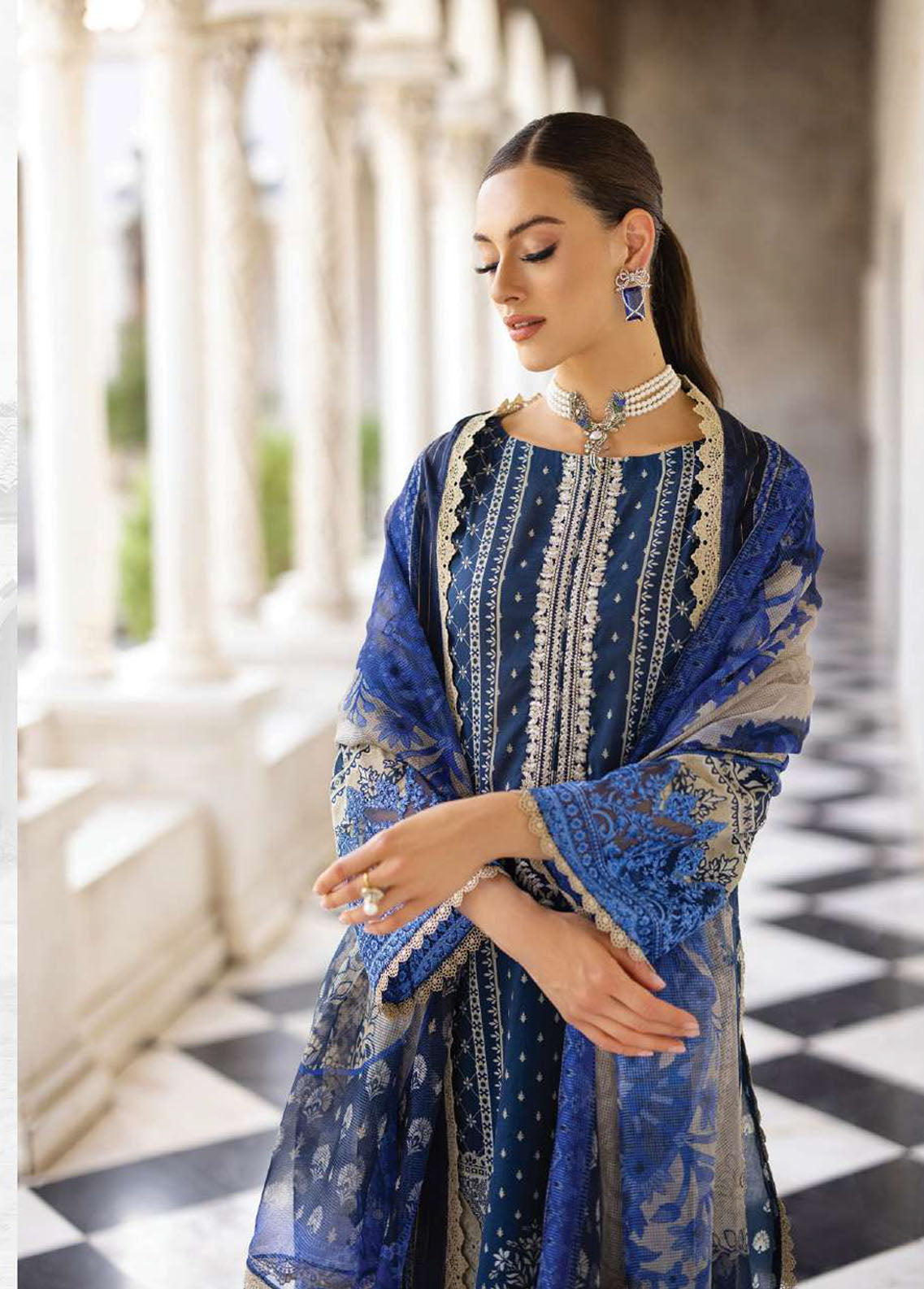 Tahra By Zainab Chottani Unstitched Lawn Collection 2023 Celestial Bliss 9B