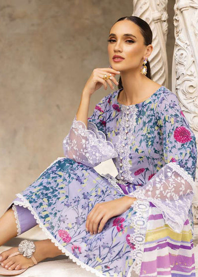 Tahra By Zainab Chottani Unstitched Lawn Collection 2023 Frosty Orchid 10B