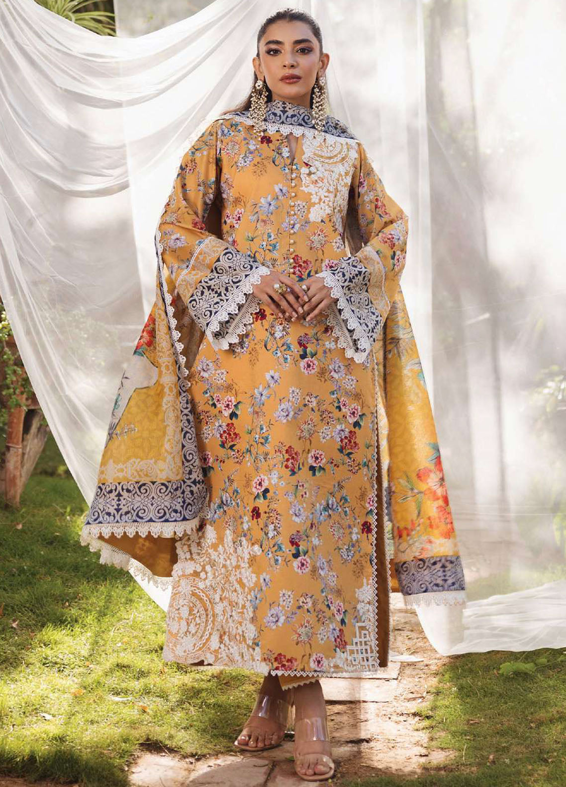 Tahra by Zainab Chottani Unstitched Lawn Collection 2024 2A Beeha