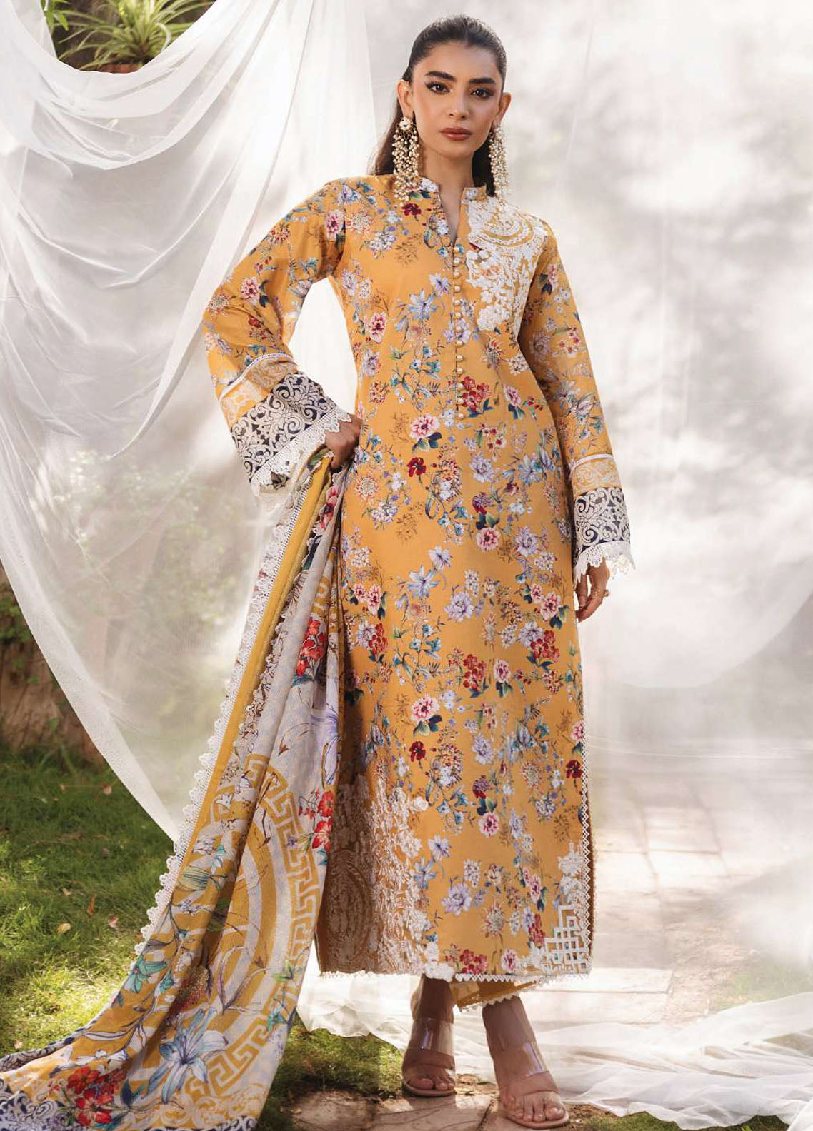 Tahra by Zainab Chottani Unstitched Lawn Collection 2024 2A Beeha