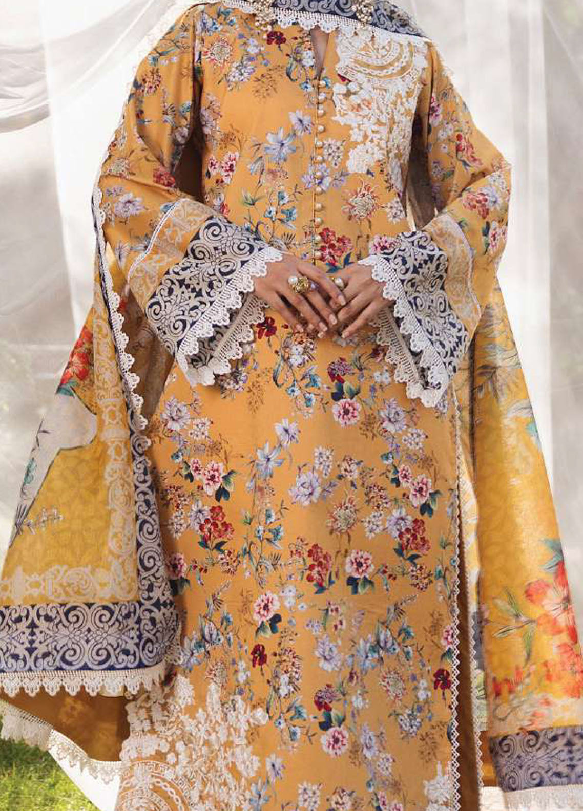 Tahra by Zainab Chottani Unstitched Lawn Collection 2024 2A Beeha