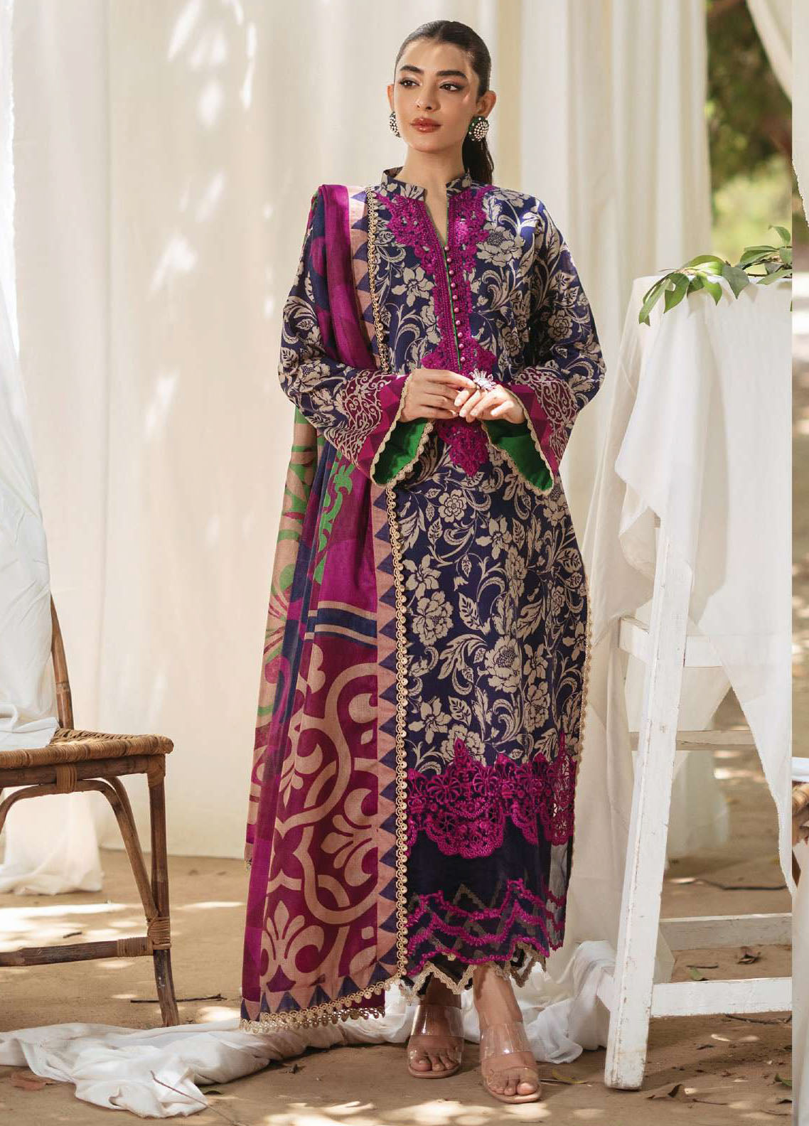 Tahra by Zainab Chottani Unstitched Lawn Collection 2024 7B Tamara