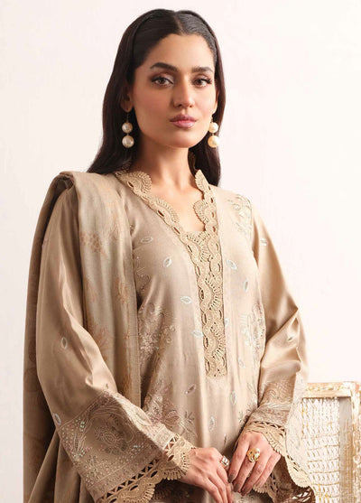 Tehzeeb By Riaz Arts Embroidered Leather Peach Suit Unstitched 3 Piece RA24UP TL-318 - Winter Collection