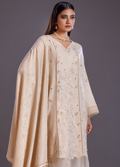 Tehzeeb by Riaz Arts Embroidered Leather Peach Suits Unstitched 3 Piece RA24TL TL-228 - Winter Collection