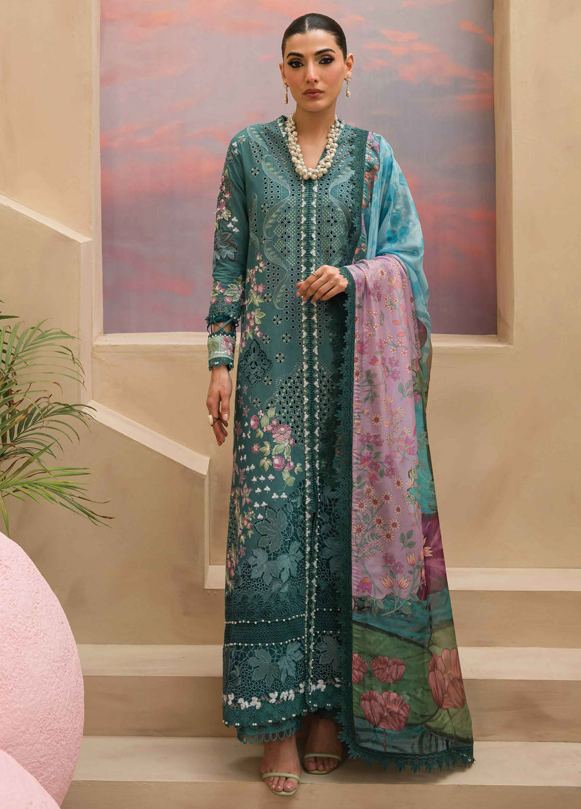 The Painted Garden by Afrozeh Eid Festive Lawn Collection 2024 D-01 Stellar Sage