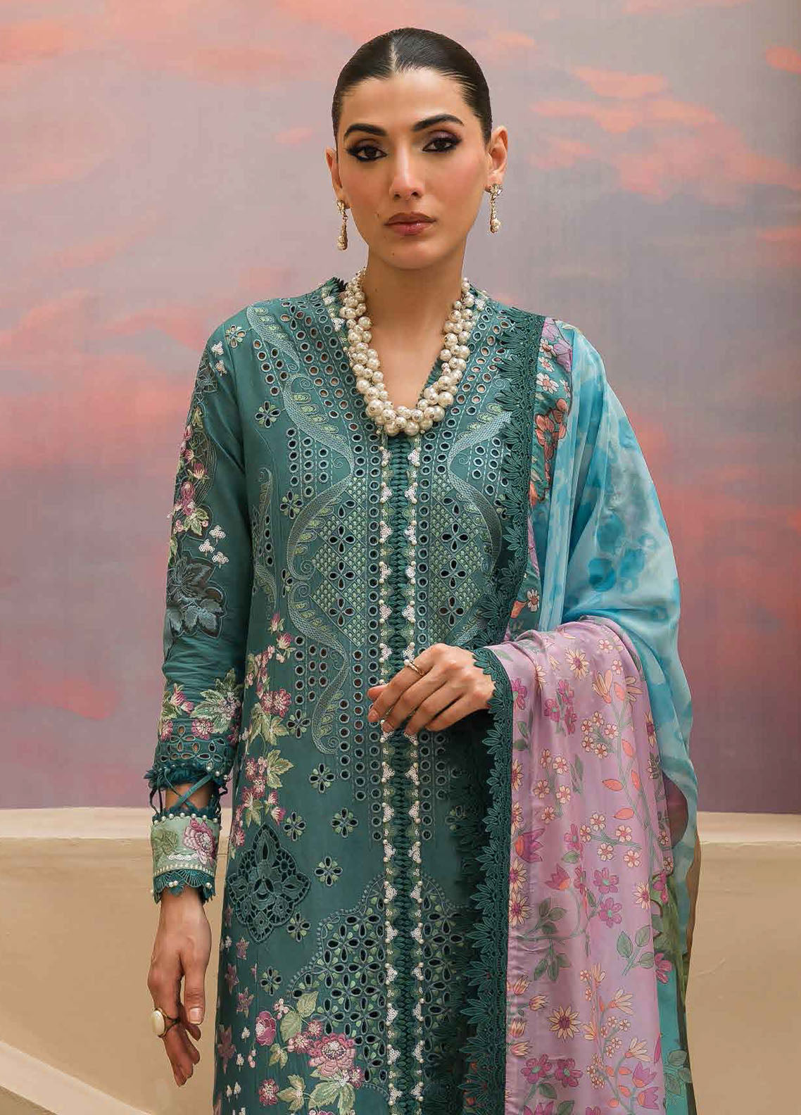 The Painted Garden by Afrozeh Eid Festive Lawn Collection 2024 D-01 Stellar Sage