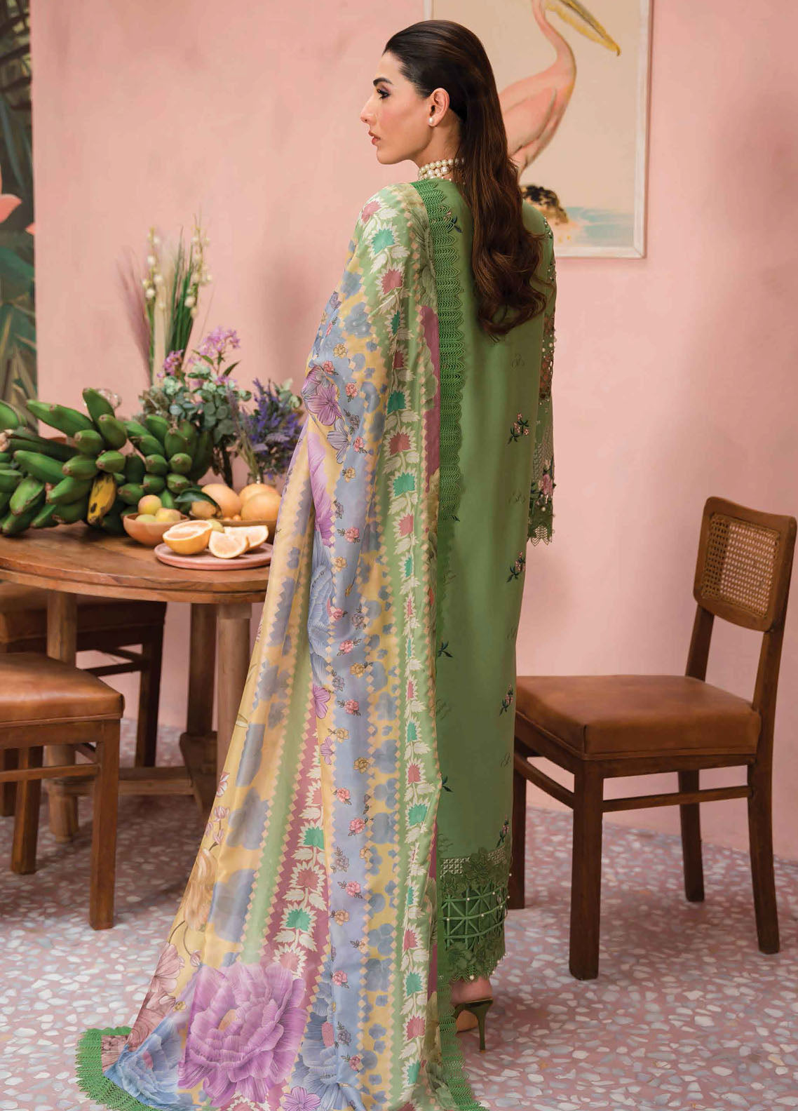 The Painted Garden by Afrozeh Eid Festive Lawn Collection 2024 D-02 Celestial Bouquet