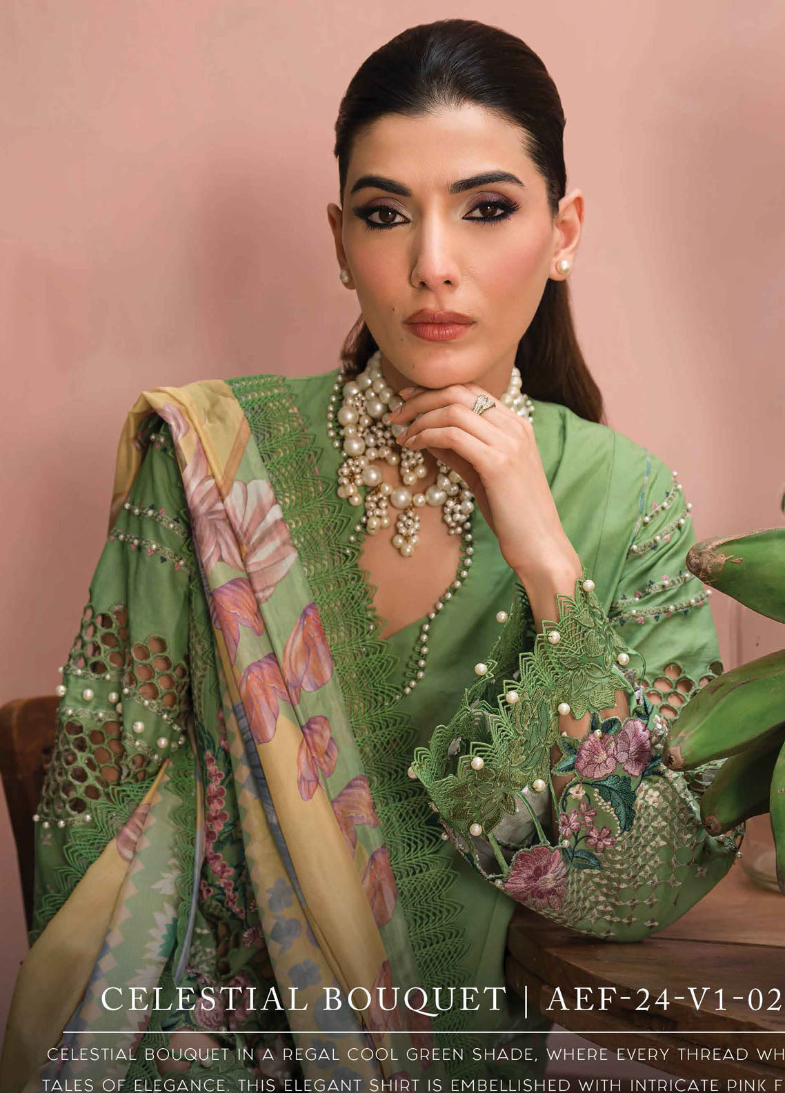 The Painted Garden by Afrozeh Eid Festive Lawn Collection 2024 D-02 Celestial Bouquet