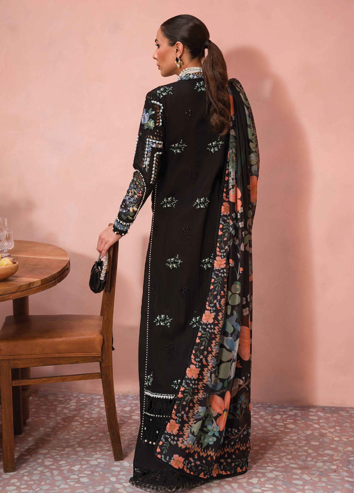 The Painted Garden by Afrozeh Eid Festive Lawn Collection 2024 D-03 Midnight Muse