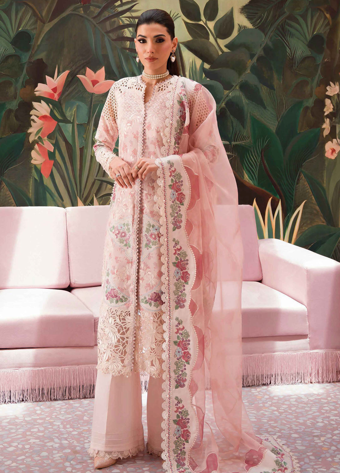 The Painted Garden by Afrozeh Eid Festive Lawn Collection 2024 D-04 Daisy Dream