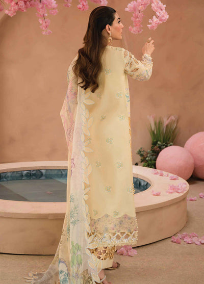 The Painted Garden by Afrozeh Eid Festive Lawn Collection 2024 D-08 Sweet Saffron