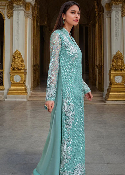 Thread and Motifs Pret Embroidered Net 3 piece Suit 9723-G