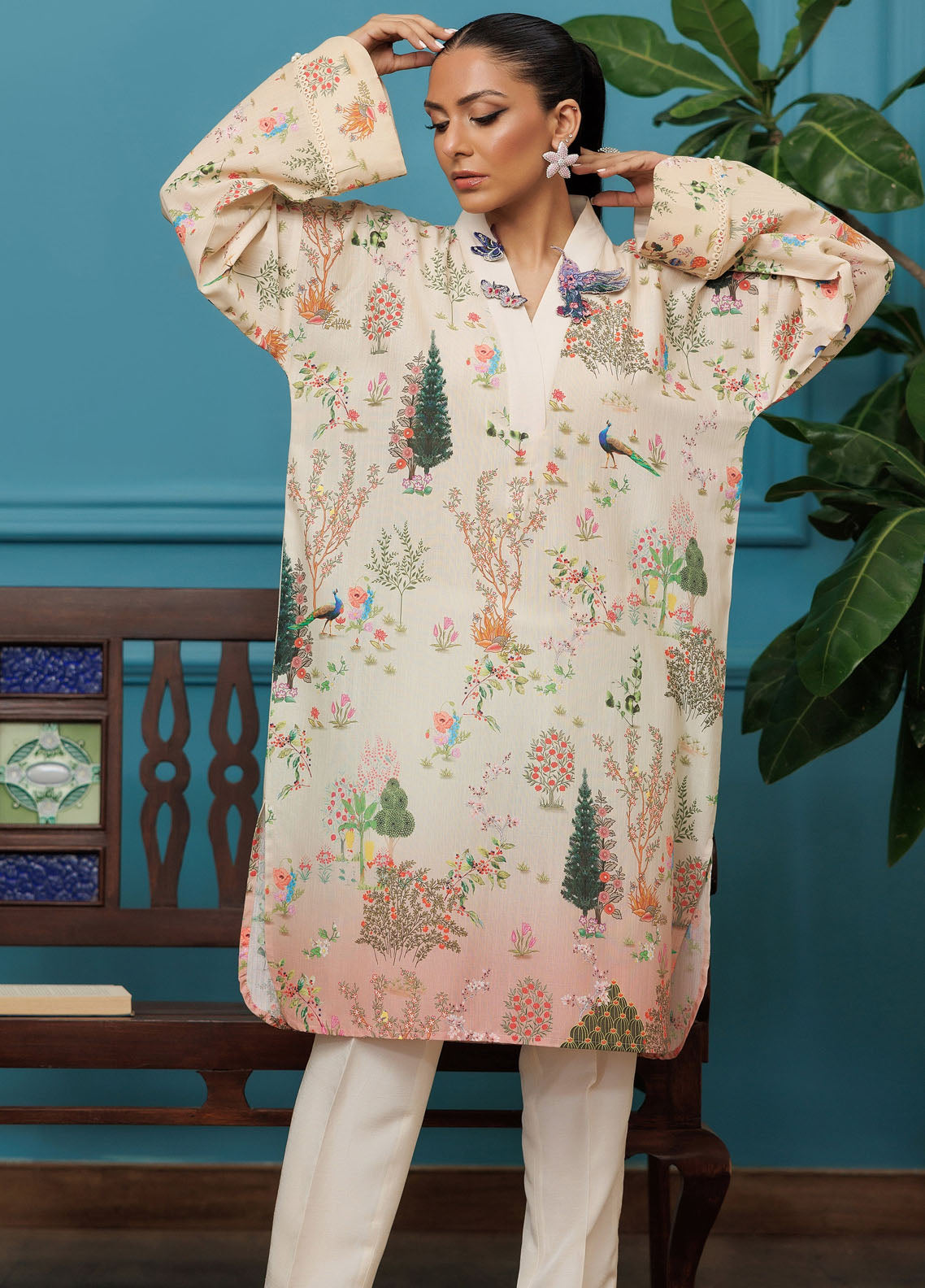 Threads And Motifs Pret Casual Viscose Silk Tunic Dress 8962