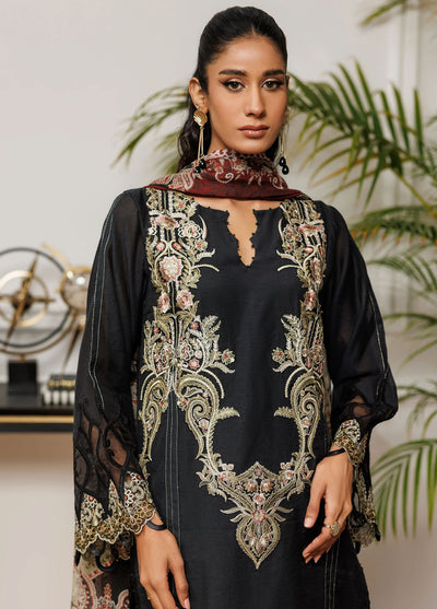 Threads And Motifs Pret Embroidered Chanderi 3 Piece Suit 8775