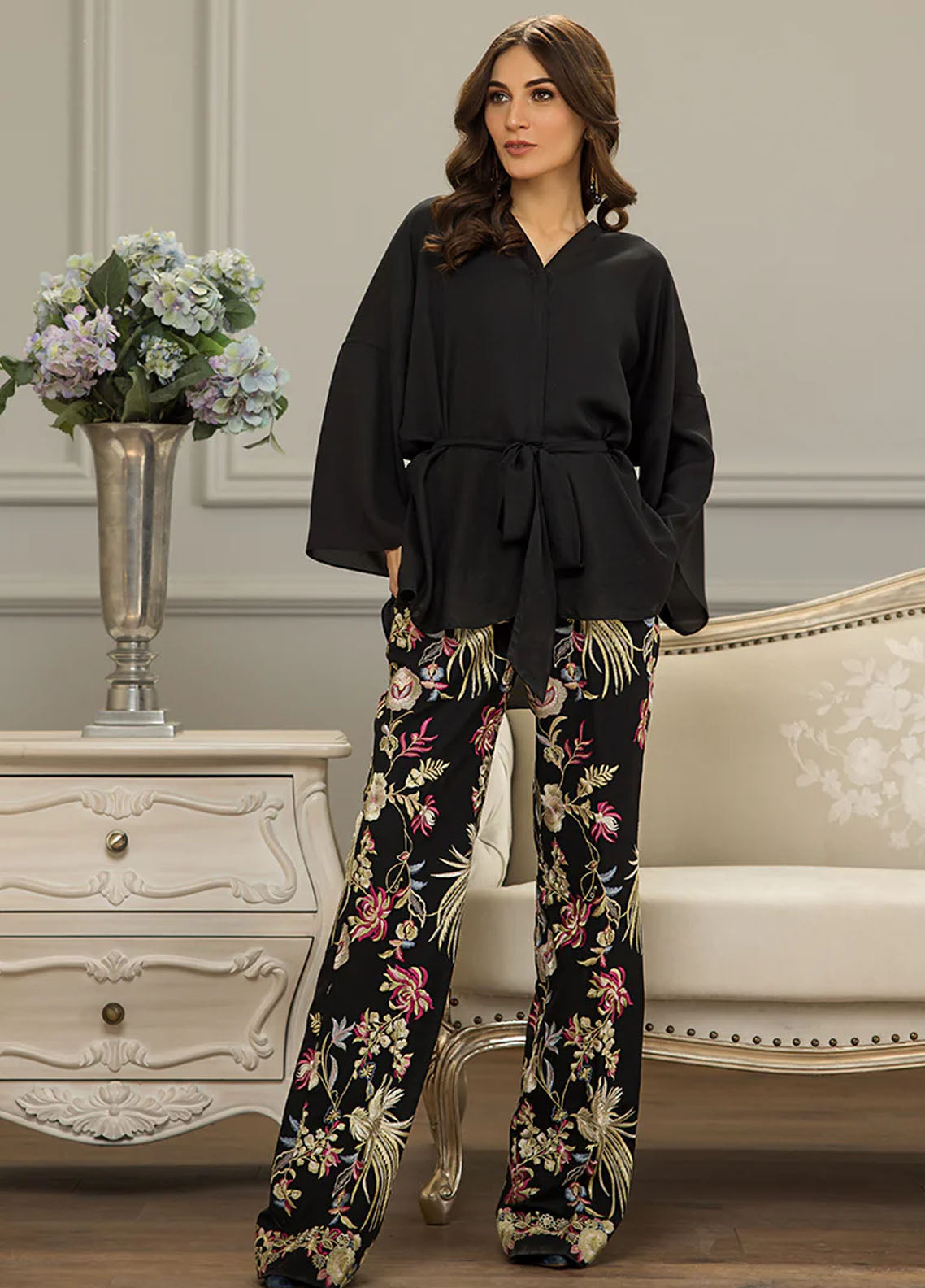 Threads And Motifs Pret Embroidered Chiffon Top 8633.1