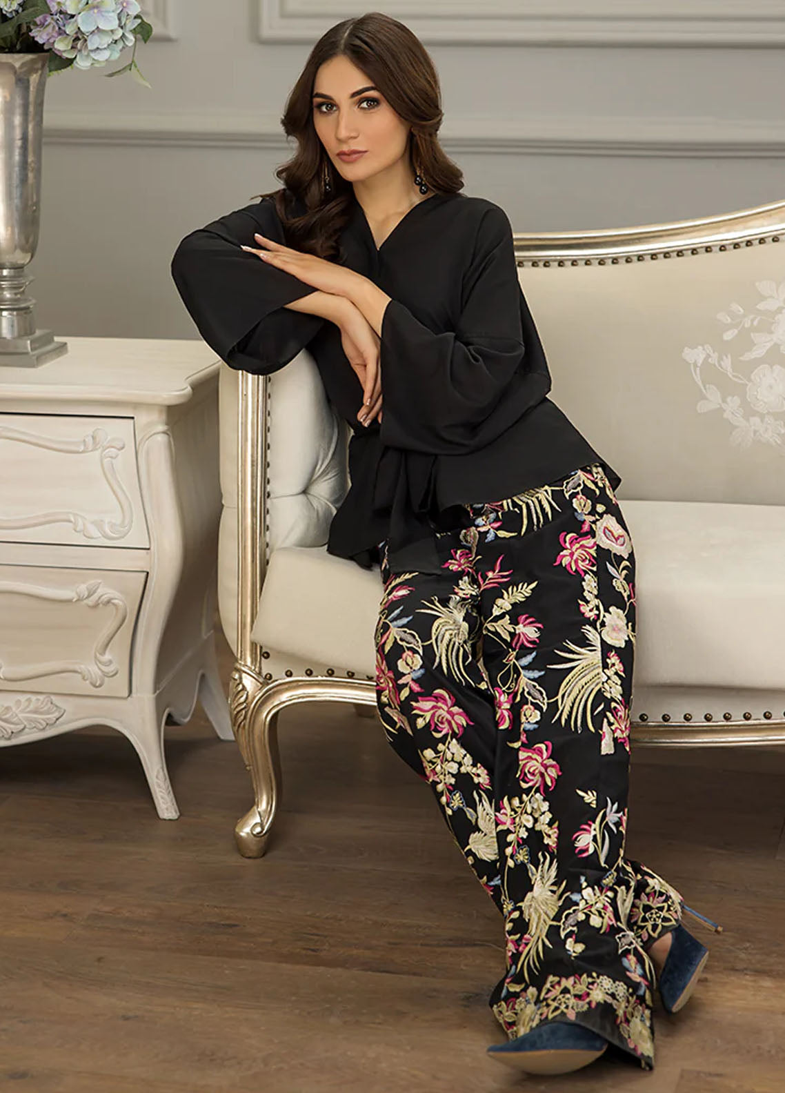 Threads And Motifs Pret Embroidered Chiffon Top 8633.1