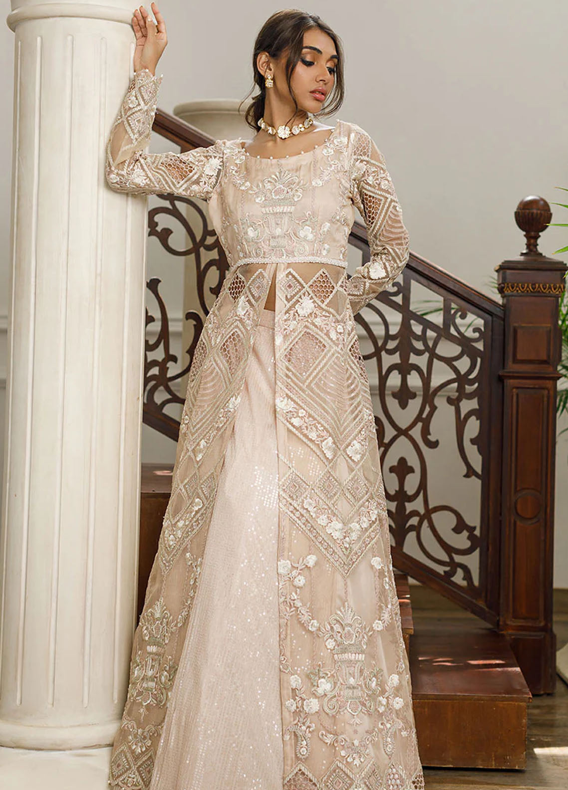 Threads And Motifs Pret Embroidered Organza Lehenga 8278.1