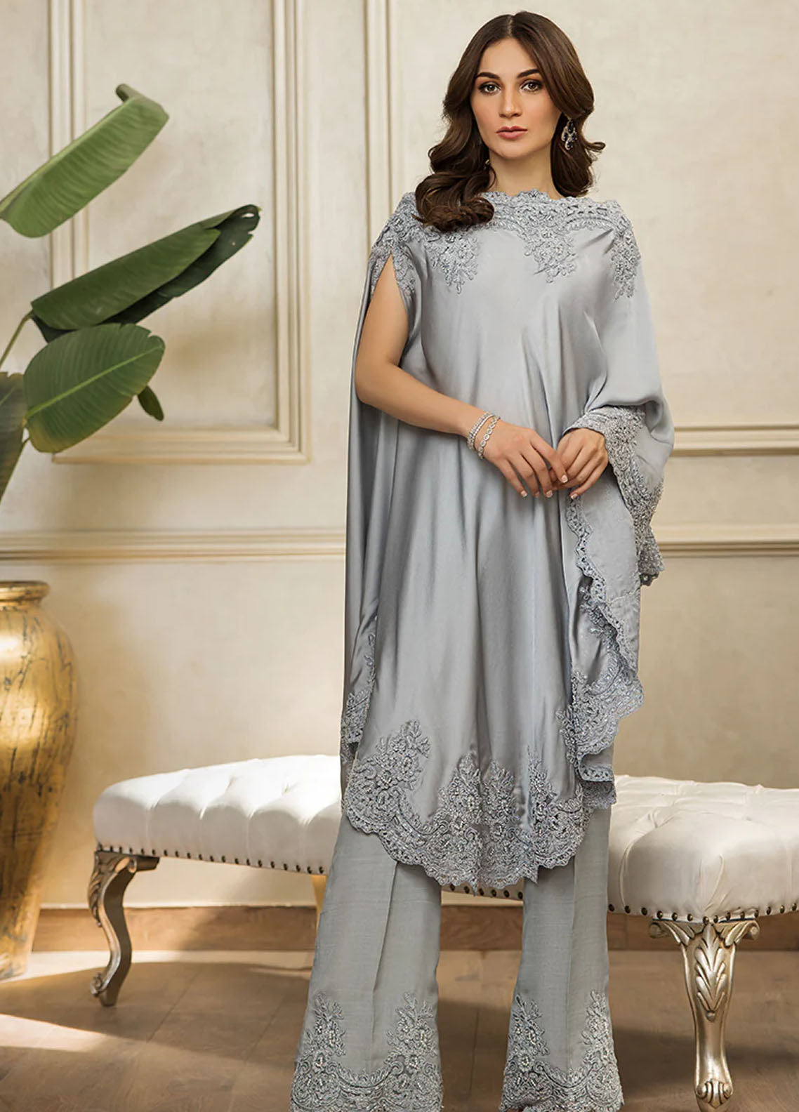 Threads And Motifs Pret Embroidered Polyester Kaftan 8731