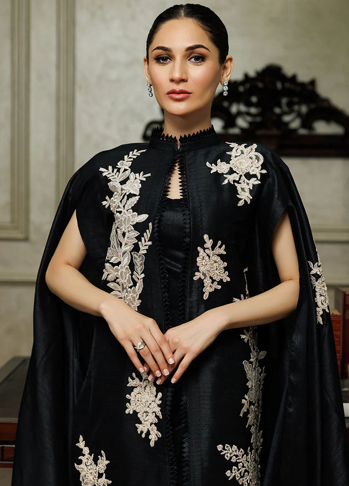 Threads And Motifs Pret Embroidered Raw Silk Dress 8725