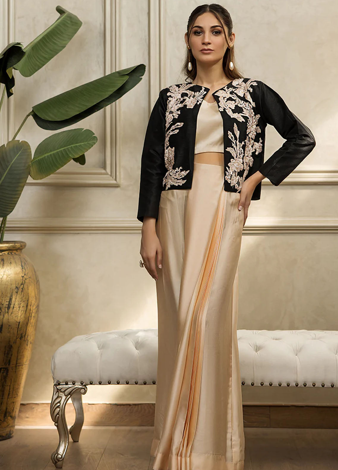 Threads And Motifs Pret Embroidered Raw Silk Dress 8729