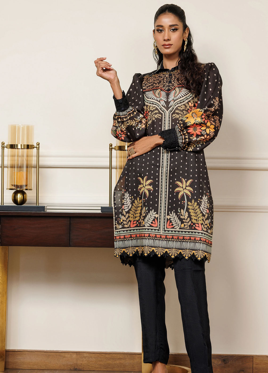 Threads And Motifs Pret Embroidered Viscose Silk 2 Piece Suit 9016