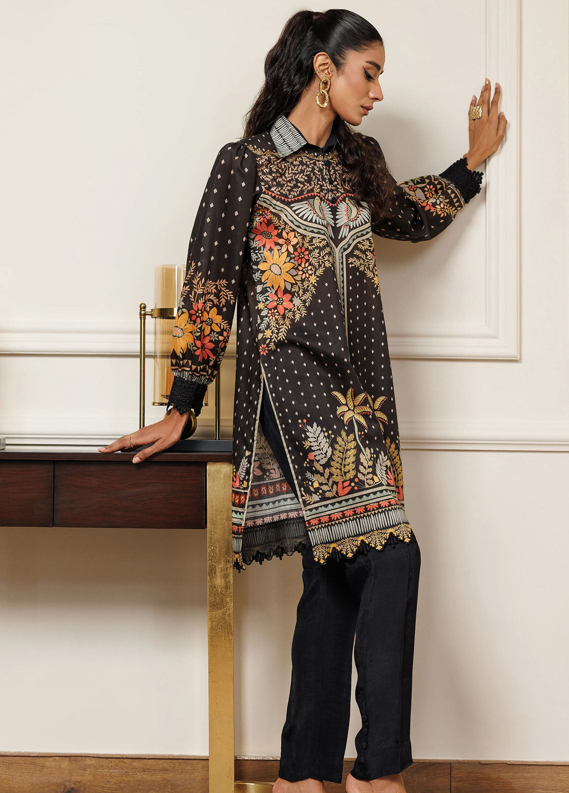 Threads And Motifs Pret Embroidered Viscose Silk 2 Piece Suit 9016