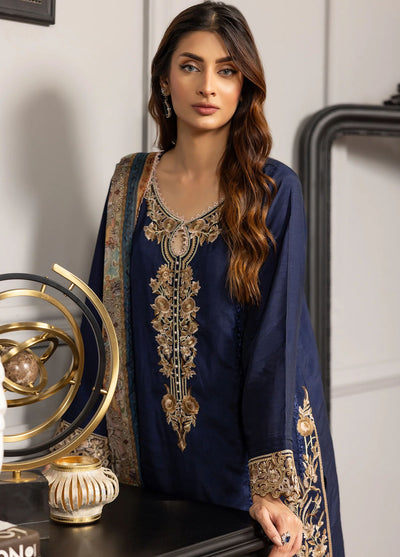 Threads And Motifs Pret Embroidered Viscose Silk 3 Piece Suit 8839