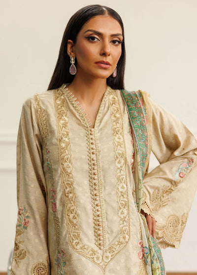 Threads And Motifs Pret Embroidered Banarsi 3 Piece Suit 8721