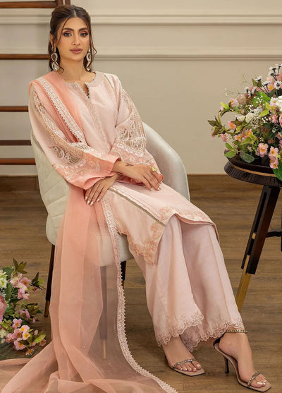 Threads And Motifs Pret Embroidered Chander SIlk 3 Piece Suit 8722