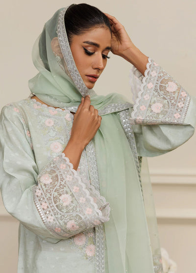 Threads And Motifs Pret Embroidered Jackquard 3 Piece Suit 8828