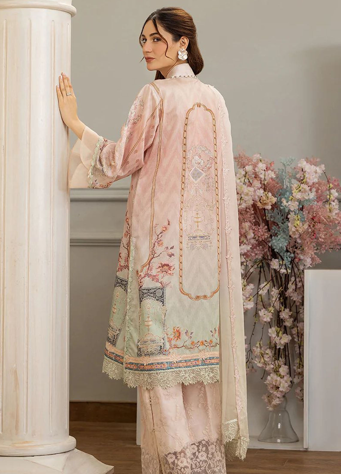 Threads And Motifs Pret Embroidered Net 3 Piece Suit 8800