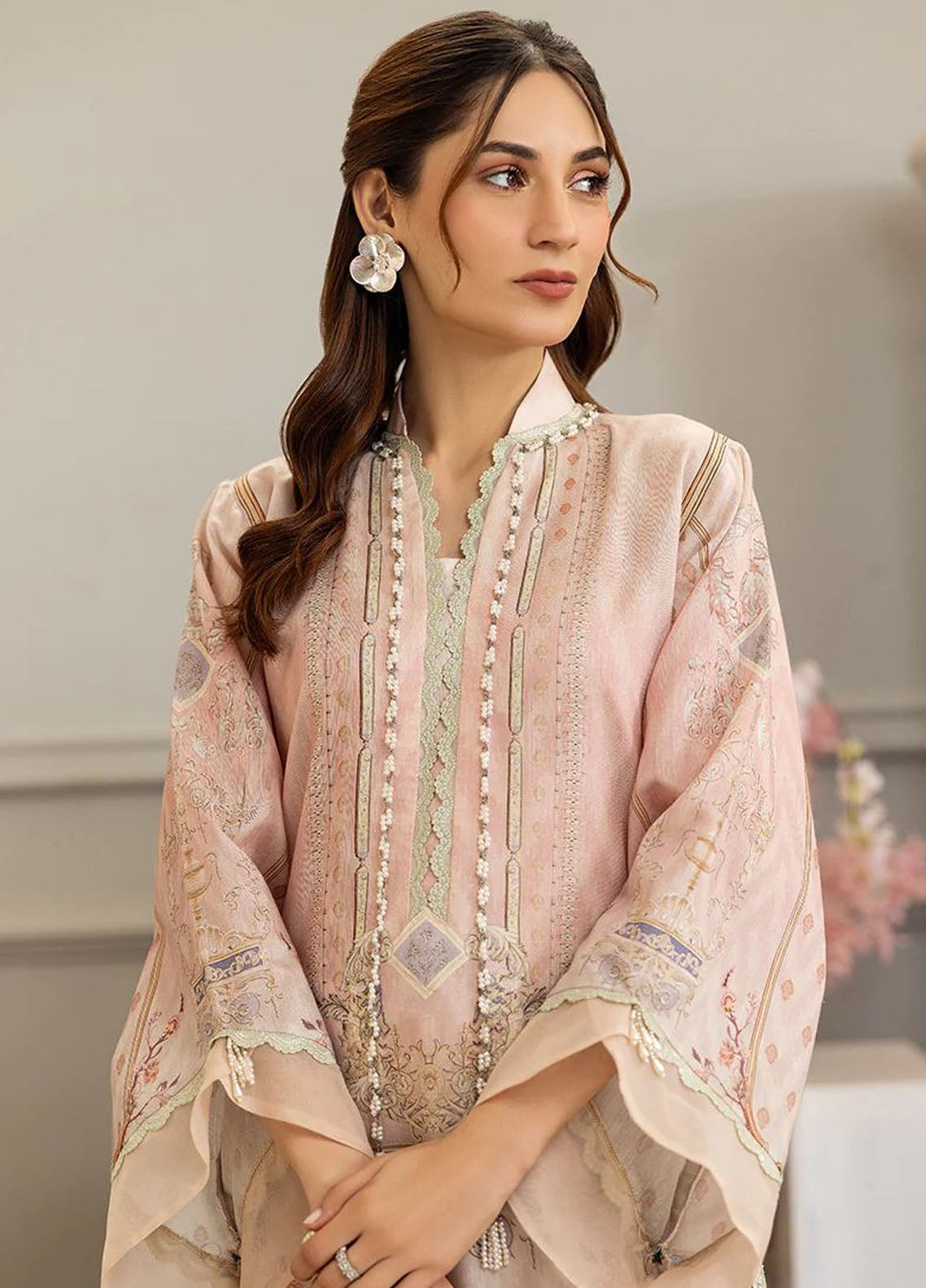 Threads And Motifs Pret Embroidered Net 3 Piece Suit 8800