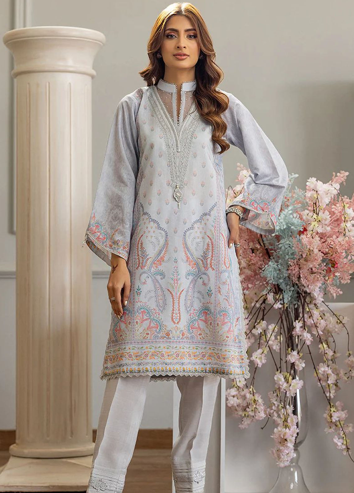 Threads And Motifs Pret Embroidered Net 3 Piece Suit 8850