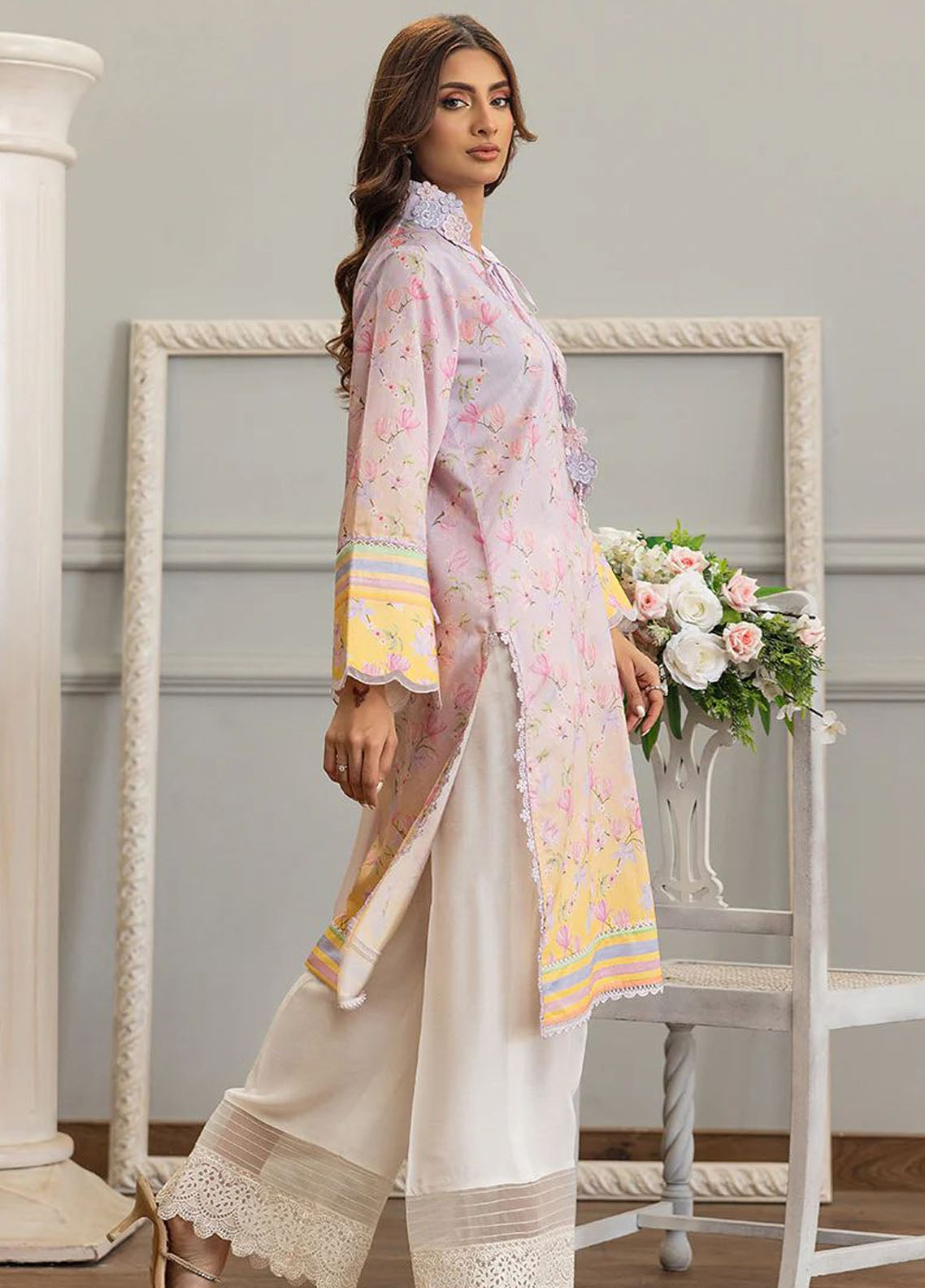 Threads And Motifs Pret Embroidered Net 3 Piece Suit 8887