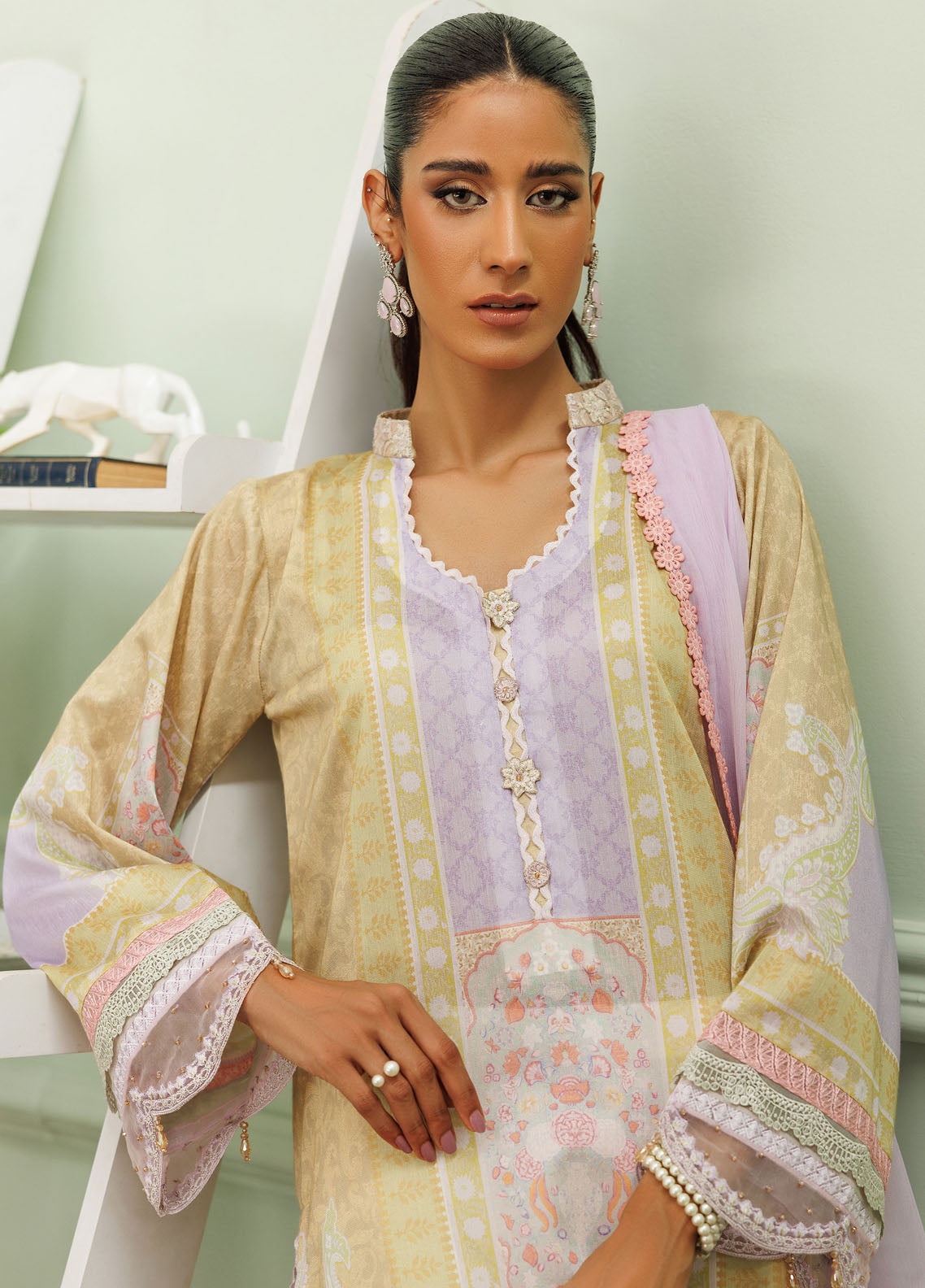 Threads And Motifs Pret Embroidered Net 3 Piece Suit 8953